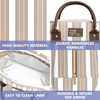 image:imageFit amp Fresh Bloomington Lunch Bag for Women  Insulated Large Lunch Box for Work with Containers LeakResistant StainResistant Zipper Closure Rowing Stripe BlueTaupe Stripe