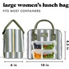 image:imageFit amp Fresh Bloomington Lunch Bag for Women  Insulated Large Lunch Box for Work with Containers LeakResistant StainResistant Zipper Closure Rowing Stripe BlueOlive Green Ticking Stripe
