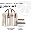 image:imageFit amp Fresh Bloomington Lunch Bag for Women  Insulated Large Lunch Box for Work with Containers LeakResistant StainResistant Zipper Closure Rowing Stripe BlueTaupe Stripe