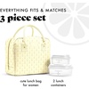 image:imageFit amp Fresh Bloomington Lunch Bag for Women  Insulated Large Lunch Box for Work with Containers LeakResistant StainResistant Zipper Closure Rowing Stripe BlueYellow Tiny Flowers