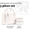 image:imageFit amp Fresh Bloomington Lunch Bag for Women  Insulated Large Lunch Box for Work with Containers LeakResistant StainResistant Zipper Closure Rowing Stripe BlueFeline Fine Ivory