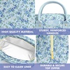 image:imageFit amp Fresh Bloomington Lunch Bag for Women  Insulated Large Lunch Box for Work with Containers LeakResistant StainResistant Zipper Closure Rowing Stripe BlueBlue Ditsy Flowers