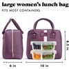 image:imageFit amp Fresh Bloomington Lunch Bag for Women  Insulated Large Lunch Box for Work with Containers LeakResistant StainResistant Zipper Closure Rowing Stripe BluePlum Stripe