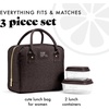 image:imageFit amp Fresh Bloomington Lunch Bag for Women  Insulated Large Lunch Box for Work with Containers LeakResistant StainResistant Zipper Closure Rowing Stripe BlueChocolate Feline Fine