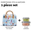 image:imageFit amp Fresh Bloomington Lunch Bag for Women  Insulated Large Lunch Box for Work with Containers LeakResistant StainResistant Zipper Closure Rowing Stripe BlueMulticolor