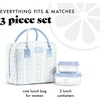 image:imageFit amp Fresh Bloomington Lunch Bag for Women  Insulated Large Lunch Box for Work with Containers LeakResistant StainResistant Zipper Closure Rowing Stripe BlueBlue Wallpaper Bows