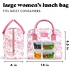 image:imageFit amp Fresh Bloomington Lunch Bag for Women  Insulated Large Lunch Box for Work with Containers LeakResistant StainResistant Zipper Closure Rowing Stripe BluePink Toile