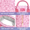 image:imageFit amp Fresh Bloomington Lunch Bag for Women  Insulated Large Lunch Box for Work with Containers LeakResistant StainResistant Zipper Closure Rowing Stripe BluePink Doodle Hearts
