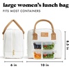 image:imageFit amp Fresh Bloomington Lunch Bag for Women  Insulated Large Lunch Box for Work with Containers LeakResistant StainResistant Zipper Closure Rowing Stripe BlueIvory