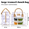 image:imageFit amp Fresh Bloomington Lunch Bag for Women  Insulated Large Lunch Box for Work with Containers LeakResistant StainResistant Zipper Closure Rowing Stripe BlueLavender Toile