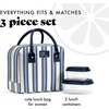 image:imageFit amp Fresh Bloomington Lunch Bag for Women  Insulated Large Lunch Box for Work with Containers LeakResistant StainResistant Zipper Closure Rowing Stripe BlueBlue Chunky Stripe