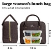 image:imageFit amp Fresh Bloomington Lunch Bag for Women  Insulated Large Lunch Box for Work with Containers LeakResistant StainResistant Zipper Closure Rowing Stripe BlueChocolate Feline Fine