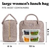 image:imageFit amp Fresh Bloomington Lunch Bag for Women  Insulated Large Lunch Box for Work with Containers LeakResistant StainResistant Zipper Closure Rowing Stripe BlueMocha Feline Fine