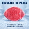 image:imageFit amp Fresh Cool Coolers Reusable Kids Lunch Box Ice Packs 4pk  Shaped Character Ice Packs for Kids Slim Design for Lunch Bags amp Coolers Quick Freeze BPAFree Pink BowsMulticolor Footballs