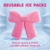 image:imageFit amp Fresh Cool Coolers Reusable Kids Lunch Box Ice Packs 4pk  Shaped Character Ice Packs for Kids Slim Design for Lunch Bags amp Coolers Quick Freeze BPAFree Pink BowsBows 4 Pack