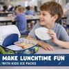 image:imageFit amp Fresh Cool Coolers Reusable Kids Lunch Box Ice Packs 4pk  Shaped Character Ice Packs for Kids Slim Design for Lunch Bags amp Coolers Quick Freeze BPAFree Pink BowsMulticolor Footballs