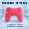 image:imageFit amp Fresh Cool Coolers Reusable Kids Lunch Box Ice Packs 4pk  Shaped Character Ice Packs for Kids Slim Design for Lunch Bags amp Coolers Quick Freeze BPAFree Pink BowsGame Pad 4 Pack