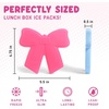 image:imageFit amp Fresh Cool Coolers Reusable Kids Lunch Box Ice Packs 4pk  Shaped Character Ice Packs for Kids Slim Design for Lunch Bags amp Coolers Quick Freeze BPAFree Pink BowsBows 4 Pack