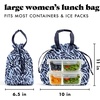 image:imageFit amp Fresh Cromwell Cinch Insulated Lunch Bag for Women wContainers  Durable Lunch Box for Women Meal Prep Lunch Tote For Nurses Teachers School Work LeakResistant Large CapacityNavy Brush Strokes
