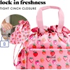 image:imageFit amp Fresh Cromwell Cinch Insulated Lunch Bag for Women wContainers  Durable Lunch Box for Women Meal Prep Lunch Tote For Nurses Teachers School Work LeakResistant Large CapacityPink Strawberries