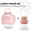 image:imageFit amp Fresh Cromwell Cinch Insulated Lunch Bag for Women wContainers  Durable Lunch Box for Women Meal Prep Lunch Tote For Nurses Teachers School Work LeakResistant Large CapacityPink Dainty Flowers