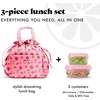 image:imageFit amp Fresh Cromwell Cinch Insulated Lunch Bag for Women wContainers  Durable Lunch Box for Women Meal Prep Lunch Tote For Nurses Teachers School Work LeakResistant Large CapacityPink Strawberries