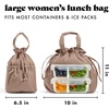 image:imageFit amp Fresh Cromwell Cinch Insulated Lunch Bag for Women wContainers  Durable Lunch Box for Women Meal Prep Lunch Tote For Nurses Teachers School Work LeakResistant Large CapacityTaupe