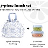 image:imageFit amp Fresh Cromwell Cinch Insulated Lunch Bag for Women wContainers  Durable Lunch Box for Women Meal Prep Lunch Tote For Nurses Teachers School Work LeakResistant Large CapacityBlue Floral Toile