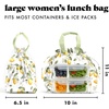 image:imageFit amp Fresh Cromwell Cinch Insulated Lunch Bag for Women wContainers  Durable Lunch Box for Women Meal Prep Lunch Tote For Nurses Teachers School Work LeakResistant Large CapacityYellow Lemons