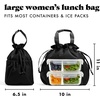 image:imageFit amp Fresh Cromwell Cinch Insulated Lunch Bag for Women wContainers  Durable Lunch Box for Women Meal Prep Lunch Tote For Nurses Teachers School Work LeakResistant Large CapacityBlack