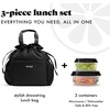 image:imageFit amp Fresh Cromwell Cinch Insulated Lunch Bag for Women wContainers  Durable Lunch Box for Women Meal Prep Lunch Tote For Nurses Teachers School Work LeakResistant Large CapacityBlack
