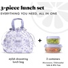 image:imageFit amp Fresh Cromwell Cinch Insulated Lunch Bag for Women wContainers  Durable Lunch Box for Women Meal Prep Lunch Tote For Nurses Teachers School Work LeakResistant Large CapacityPurple Floral Toile
