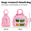 image:imageFit amp Fresh Cromwell Cinch Insulated Lunch Bag for Women wContainers  Durable Lunch Box for Women Meal Prep Lunch Tote For Nurses Teachers School Work LeakResistant Large CapacityFuchsia Smiles