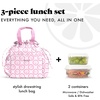 image:imageFit amp Fresh Cromwell Cinch Insulated Lunch Bag for Women wContainers  Durable Lunch Box for Women Meal Prep Lunch Tote For Nurses Teachers School Work LeakResistant Large CapacityPink