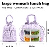 image:imageFit amp Fresh Cromwell Cinch Insulated Lunch Bag for Women wContainers  Durable Lunch Box for Women Meal Prep Lunch Tote For Nurses Teachers School Work LeakResistant Large CapacityLavender Smiles