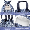 image:imageFit amp Fresh Cromwell Cinch Insulated Lunch Bag for Women wContainers  Durable Lunch Box for Women Meal Prep Lunch Tote For Nurses Teachers School Work LeakResistant Large CapacityNavy Brush Strokes
