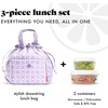 image:imageFit amp Fresh Cromwell Cinch Insulated Lunch Bag for Women wContainers  Durable Lunch Box for Women Meal Prep Lunch Tote For Nurses Teachers School Work LeakResistant Large CapacityLavender Smiles