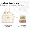 image:imageFit amp Fresh Cromwell Cinch Insulated Lunch Bag for Women wContainers  Durable Lunch Box for Women Meal Prep Lunch Tote For Nurses Teachers School Work LeakResistant Large CapacityTan