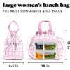 image:imageFit amp Fresh Cromwell Cinch Insulated Lunch Bag for Women wContainers  Durable Lunch Box for Women Meal Prep Lunch Tote For Nurses Teachers School Work LeakResistant Large CapacityPink