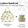 image:imageFit amp Fresh Cromwell Cinch Insulated Lunch Bag for Women wContainers  Durable Lunch Box for Women Meal Prep Lunch Tote For Nurses Teachers School Work LeakResistant Large CapacityYellow Lemons