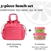 image:imageFit amp Fresh Cromwell Cinch Insulated Lunch Bag for Women wContainers  Durable Lunch Box for Women Meal Prep Lunch Tote For Nurses Teachers School Work LeakResistant Large CapacityWatermelon Pink