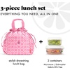 image:imageFit amp Fresh Cromwell Cinch Insulated Lunch Bag for Women wContainers  Durable Lunch Box for Women Meal Prep Lunch Tote For Nurses Teachers School Work LeakResistant Large CapacityFuchsia Smiles