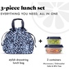 image:imageFit amp Fresh Cromwell Cinch Insulated Lunch Bag for Women wContainers  Durable Lunch Box for Women Meal Prep Lunch Tote For Nurses Teachers School Work LeakResistant Large CapacityNavy Brush Strokes