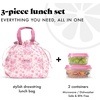 image:imageFit amp Fresh Cromwell Cinch Insulated Lunch Bag for Women wContainers  Durable Lunch Box for Women Meal Prep Lunch Tote For Nurses Teachers School Work LeakResistant Large CapacityPink Floral Toile