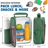 image:imageFit amp Fresh Customizable Kids Lunch Box for Girls  6 Cute Charms Included  Bottle Pocket BPAFree EasytoClean LeakResistant  Insulated Kids Lunch Bag School Compatible w Shoe CharmsGreen Football