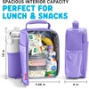 image:imageFit amp Fresh Customizable Kids Lunch Box for Girls  6 Cute Charms Included  Bottle Pocket BPAFree EasytoClean LeakResistant  Insulated Kids Lunch Bag School Compatible w Shoe CharmsPurple