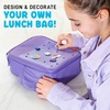 image:imageFit amp Fresh Customizable Kids Lunch Box for Girls  6 Cute Charms Included  Bottle Pocket BPAFree EasytoClean LeakResistant  Insulated Kids Lunch Bag School Compatible w Shoe CharmsPurple