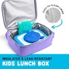image:imageFit amp Fresh Customizable Kids Lunch Box for Girls  6 Cute Charms Included  Bottle Pocket BPAFree EasytoClean LeakResistant  Insulated Kids Lunch Bag School Compatible w Shoe CharmsPurple