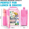 image:imageFit amp Fresh Customizable Kids Lunch Box for Girls  6 Cute Charms Included  Bottle Pocket BPAFree EasytoClean LeakResistant  Insulated Kids Lunch Bag School Compatible w Shoe CharmsHolographic Pink