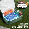 image:imageFit amp Fresh Customizable Kids Lunch Box for Girls  6 Cute Charms Included  Bottle Pocket BPAFree EasytoClean LeakResistant  Insulated Kids Lunch Bag School Compatible w Shoe CharmsGreen Football